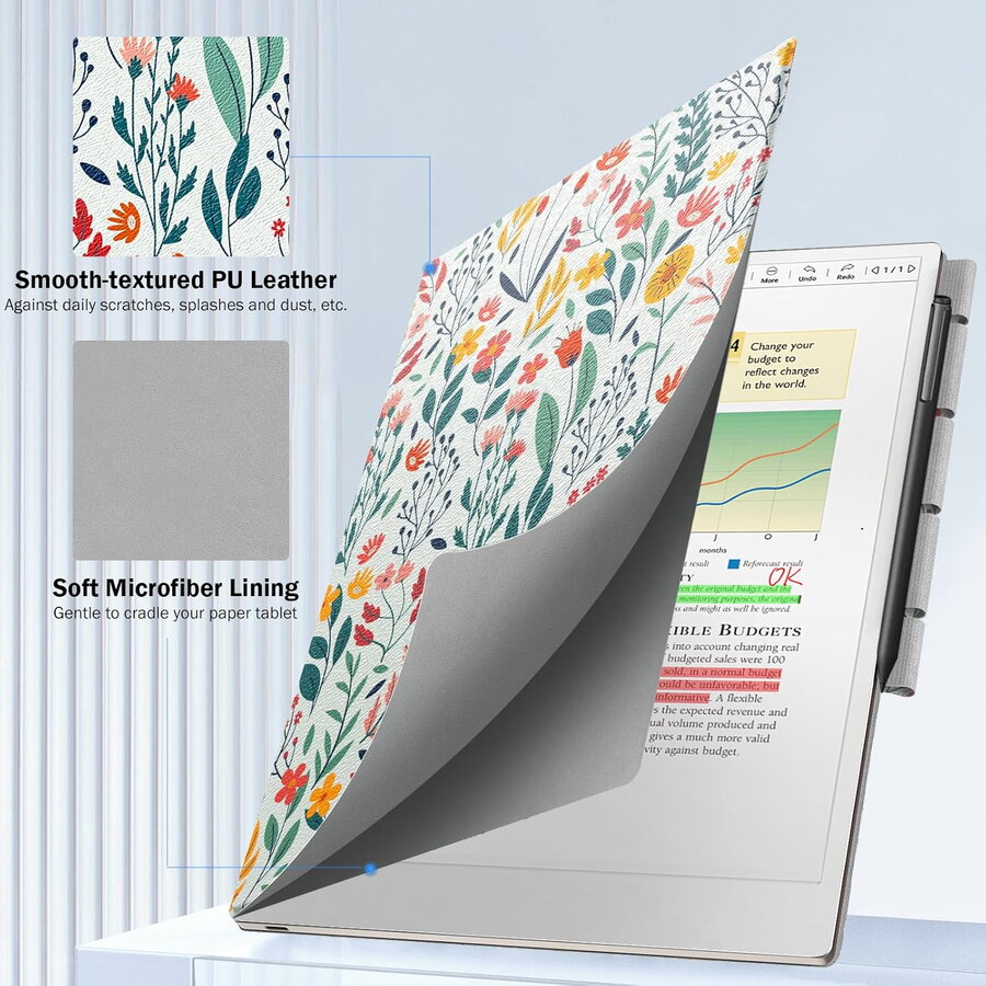 Husa MoKo Book Folio pentru Remarkable Paper Pro 11.8", Magnetic, Tropical