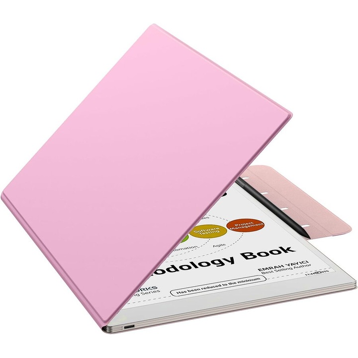 Husa MoKo Book Folio pentru Remarkable Paper Pro 11.8", Magnetic, Roz