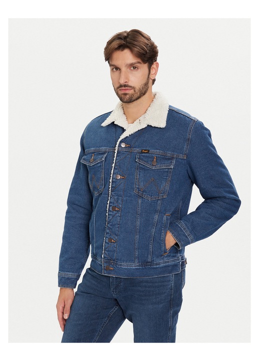 Geaca barbati, Wrangler, albastru, denim, L INTL