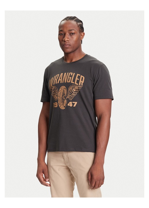 Férfi póló, Wrangler, szürke, pamut