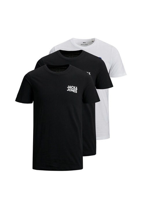 Set tricouri barbatesti Jack & Jones, alb/negru, bumbac