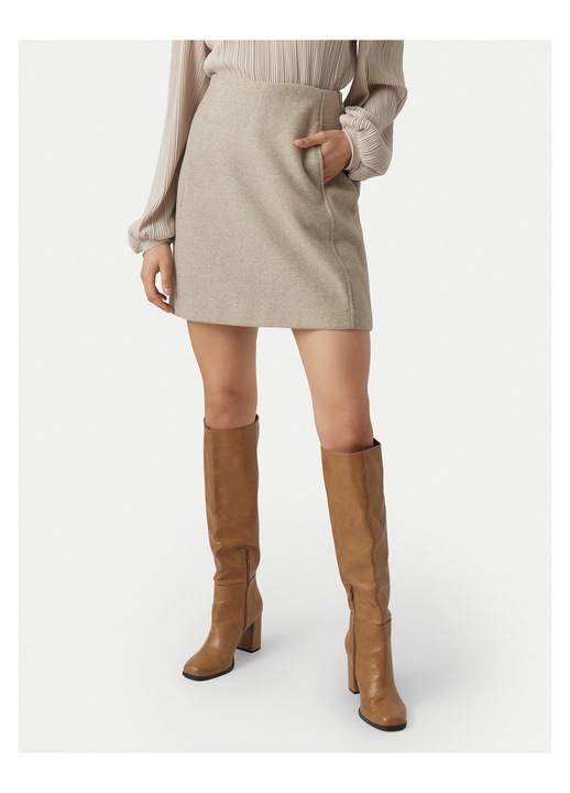 Fusta creion Vero Moda, bej, femei