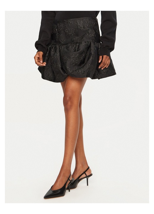 Fusta mini, Rotate, negru, bufanta