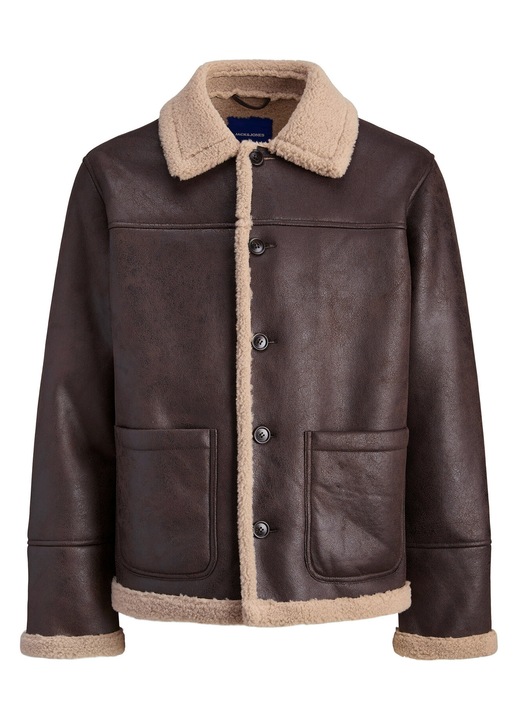 Geaca barbati Jack & Jones, imitatie de piele, maro