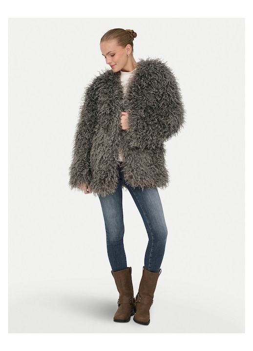 Haina de blana dama Only, blana artificiala, gri
