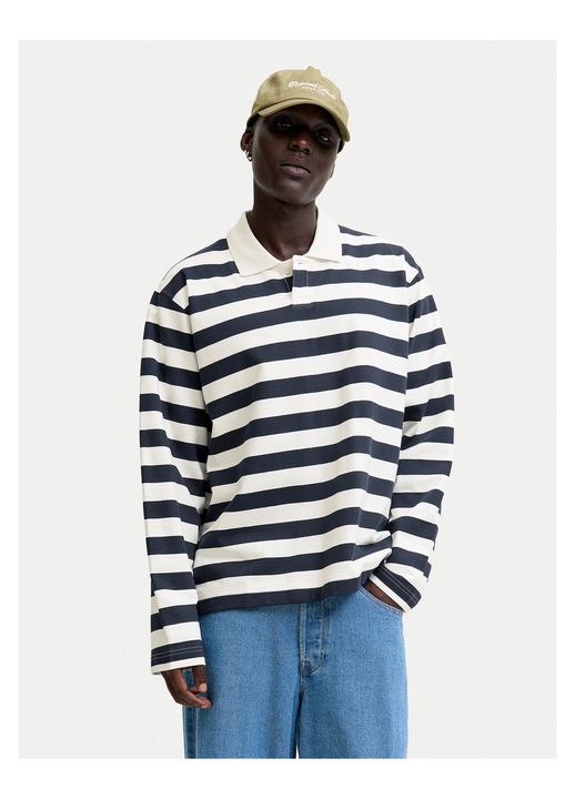 Polo barbati Jack & Jones, bleumarin, bumbac