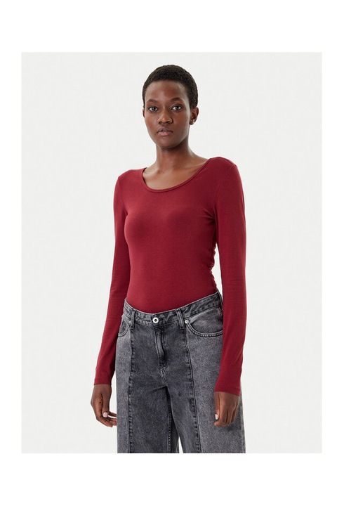 Bluza dama, Only, bumbac organic/elastan, Bordeaux