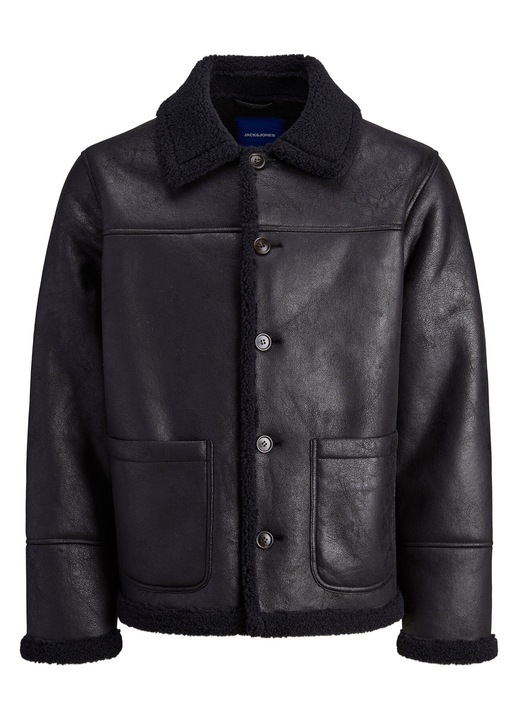 Geaca piele, Jack Jones, piele, Negru