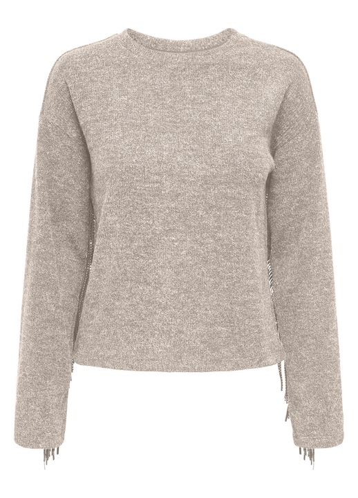 Pulover Only, bej, 87% poliester reciclat, 9% viscoza, 4% elastan, Bej