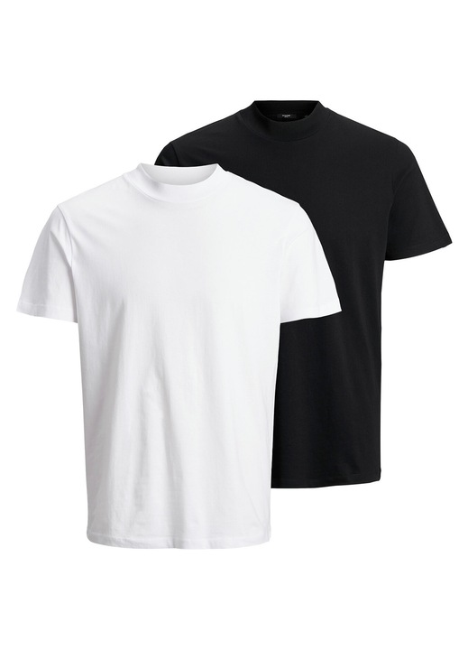 Set tricouri barbatesti Jack & Jones, alb, negru, bumbac