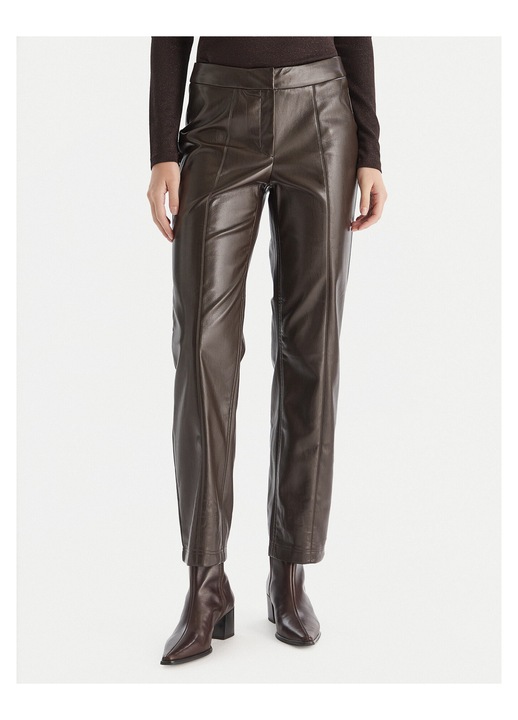 Pantaloni dama Vero Moda, piele ecologica, maro, Maro