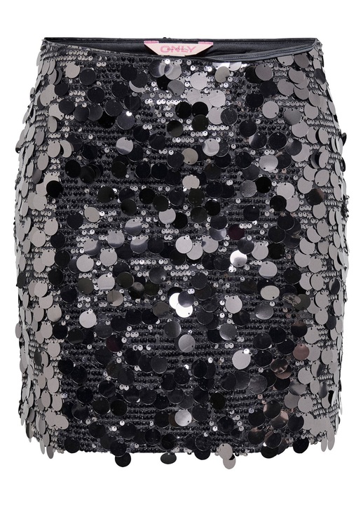 Fusta mini Only, simpla, gri, poliester, XL INTL