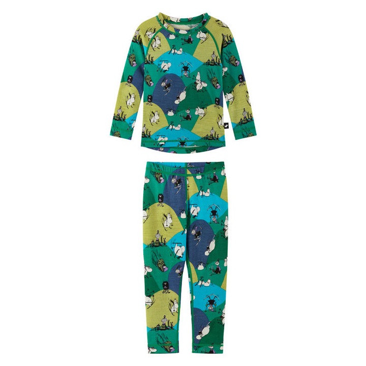 Set Lenjerie Termoactiva, Reima, unisex, verde, 80 CM