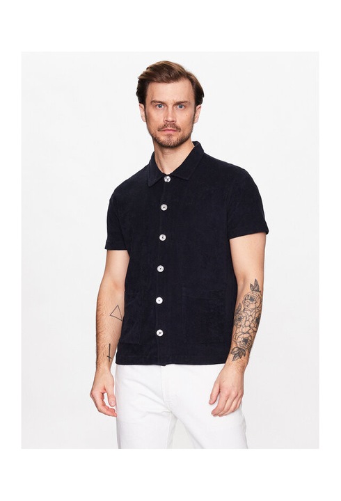 Camasa barbati Oscar Jacobson, bumbac, Bleumarin