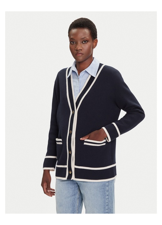 Cardigan dama Gant, bleumarin, pulover tricotat