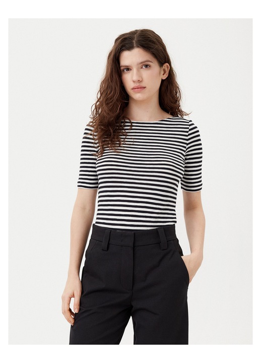 Tricou dama, Marc o Polo, Negru/Alb, 2XL INTL