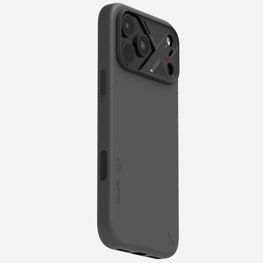 Husa pentru iPhone 17 Pro, Aulumu A17 Vegan Leather, Piele texturata, Ultra slim, Compatibila MagSafe, Racire activa CoolHyper, Butoane metalice, Protectie maxima, Negru