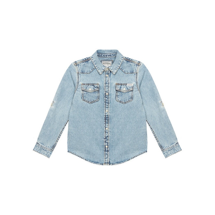 Camasa pentru copii, Guess, denim, albastru