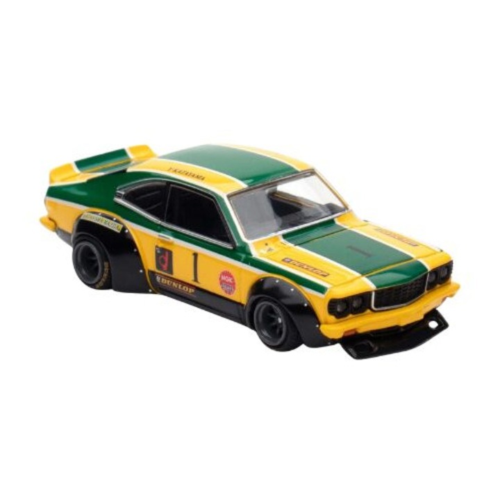 Количка Mazda savanna Rx3 Katayama Racing Жълта 1:64 Inno64