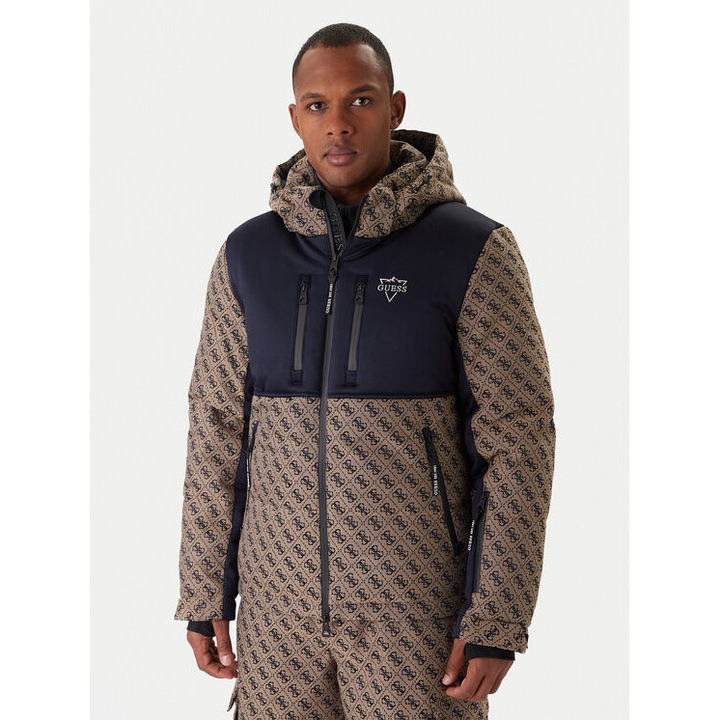 Geaca de schi barbati Guess, bej, bleumarin, material rezistent, L INTL