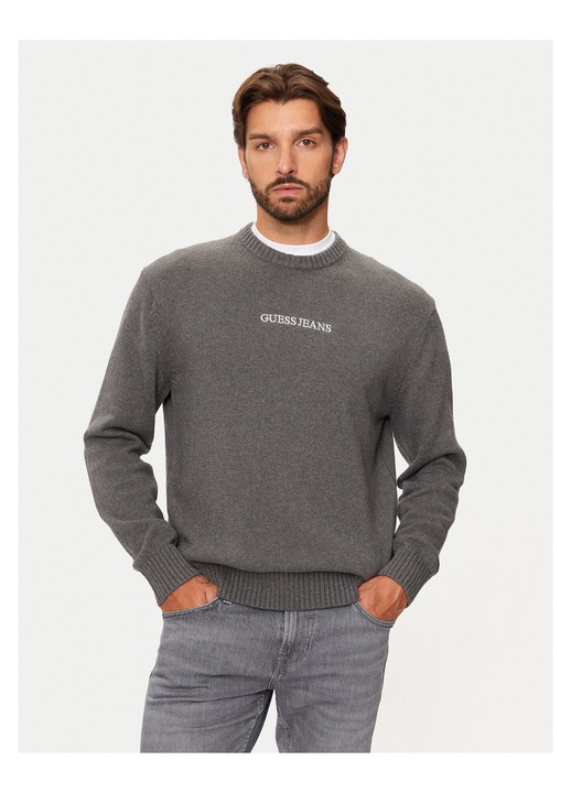 Pulover barbati, Guess Jeans, Bumbac, Gri