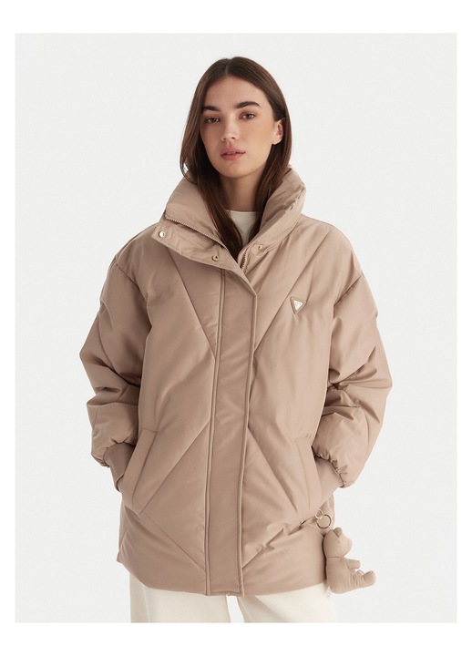 Geaca de iarna dama Guess, bej, material calduros, L INTL