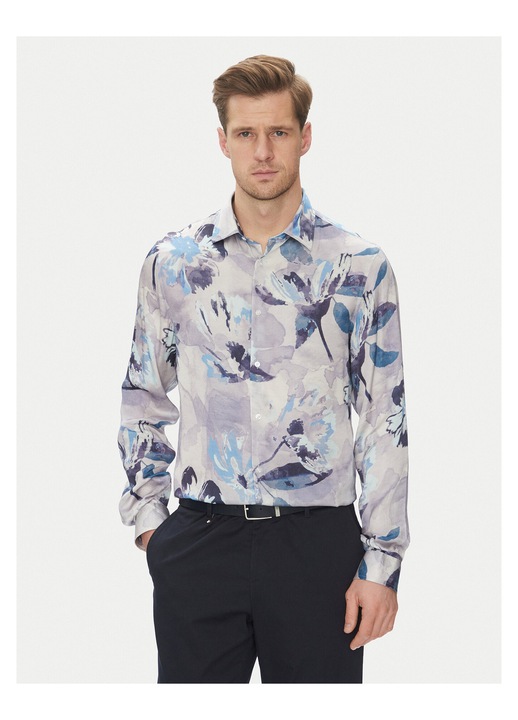 Camasa barbati Marciano Guess, albastru deschis, cu model