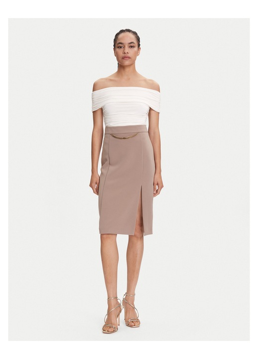 Fusta midi, Guess by Marciano, bej, femei