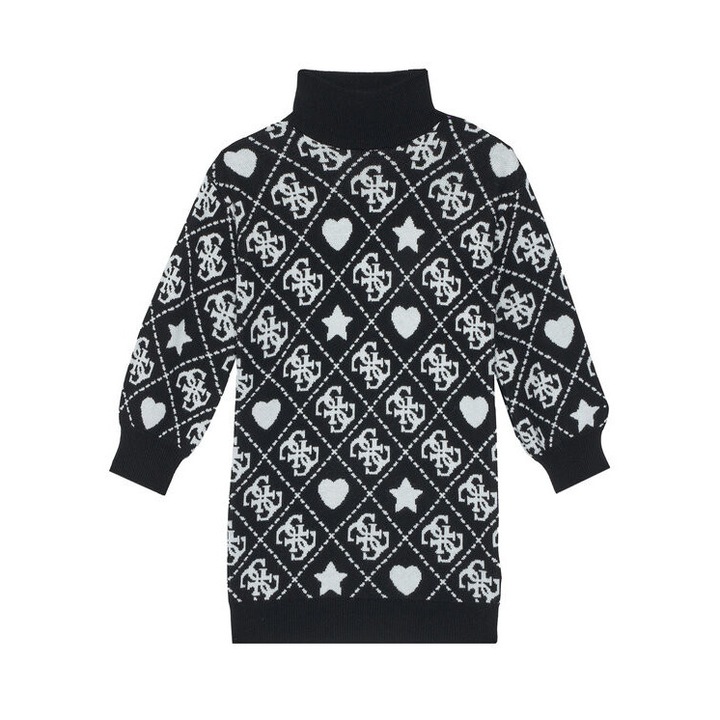 Rochie fete, Guess, Tricot, Negru, Maneca lunga