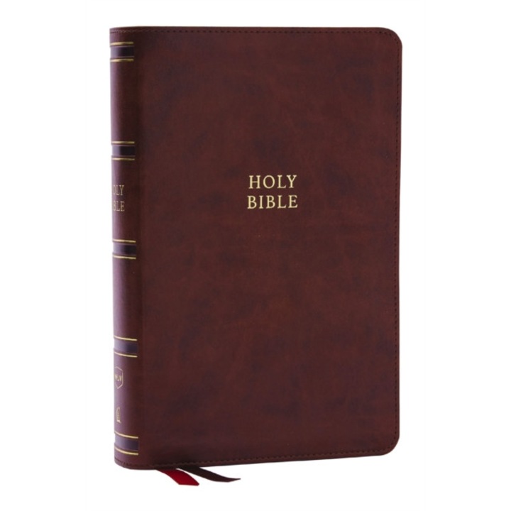 Nkjv, Single-column Reference Bible, Verse-by-verse, Brown Leathersoft, Red Letter, Comfort Print - Thomas Nelson