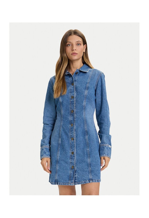 Rochie din denim, Guess Jeans, albastru, femei