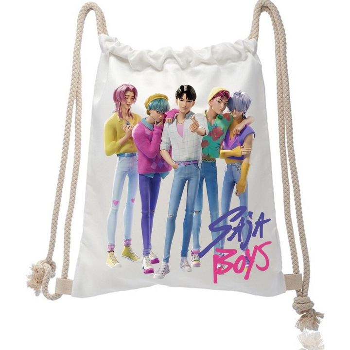 Személyre szabott hátizsák saja boys kpop démonvadászok, 34 x 44 x 1 cm