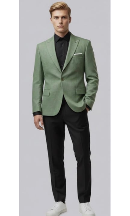 Sacou barbati slim fit, verde, Havin Collection, Verde