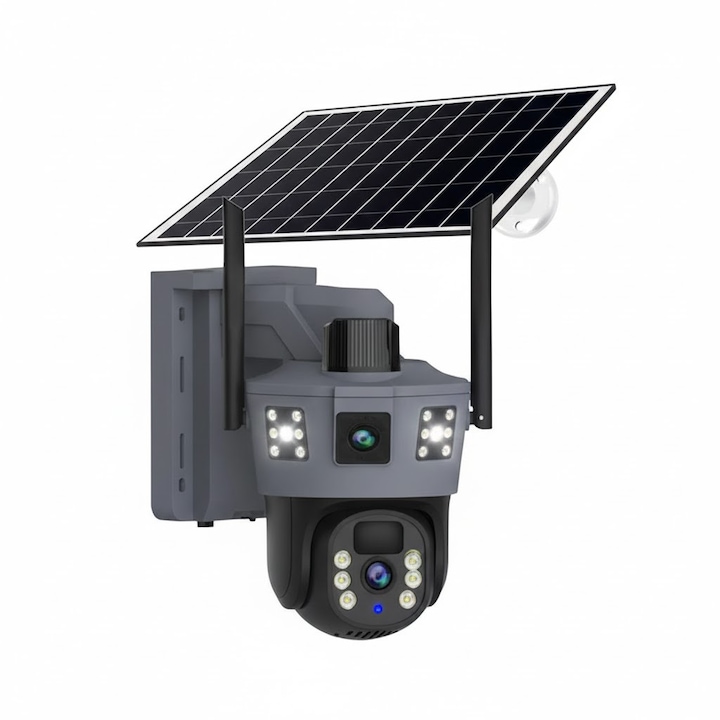 4G Соларна Камера за Наблюдение, X10 Увеличение, Full HD 1080p, Нощно Виждане 100 м