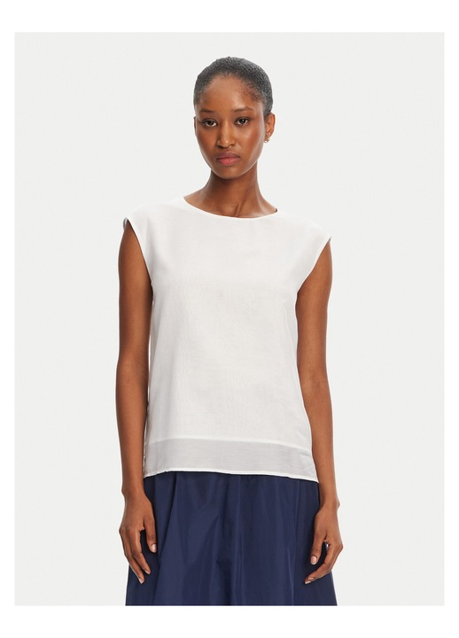 Bluza dama Marella, alba, fara maneci, 38 EU