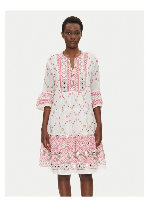 Rochie de vara dama Iconique, alb, roz, 2 culori, M INTL