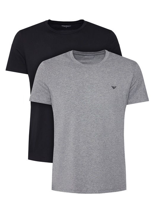 Set tricouri barbati Emporio Armani Underwear, gri, negru, bumbac, 2XL INTL