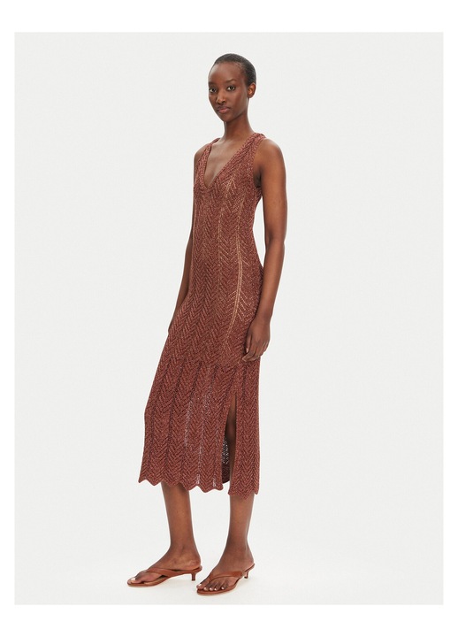Rochie tricotata de dama Twinset, maro, fabricata din material de calitate
