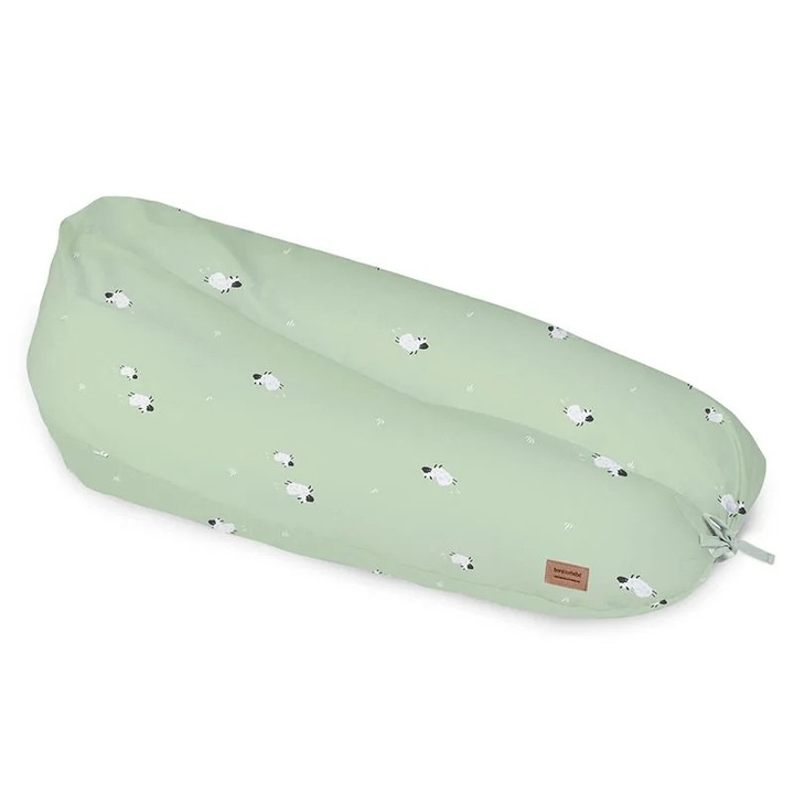 Perna pentru gravide si alaptare, husa detasabila din bumbac 100%, 190 cm, Funny Farm