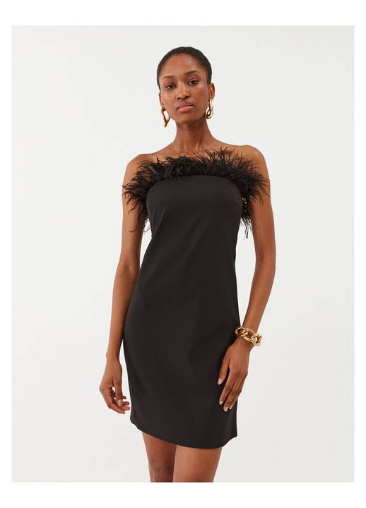 Rochie de cocktail, Patrizia Pepe, neagra, poliester, fermoar, 44 EU