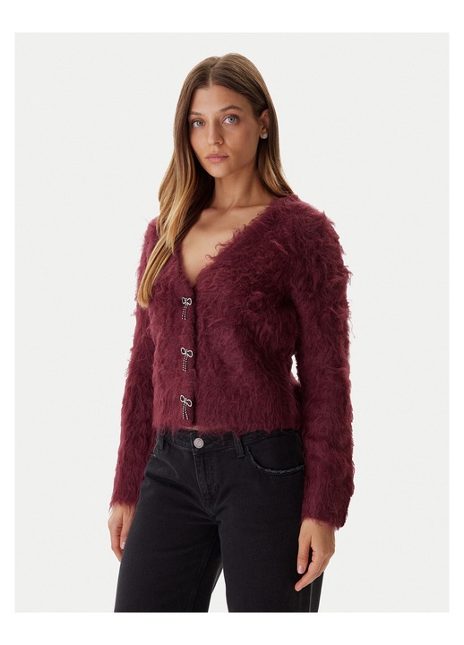 Cardigan dama Guess, visiniu, pulover de toamna, material moale