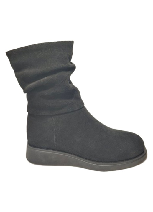 Cizme dama piele naturala intoarsa, talpa joasa, captusite, Angel Blue 40 EU