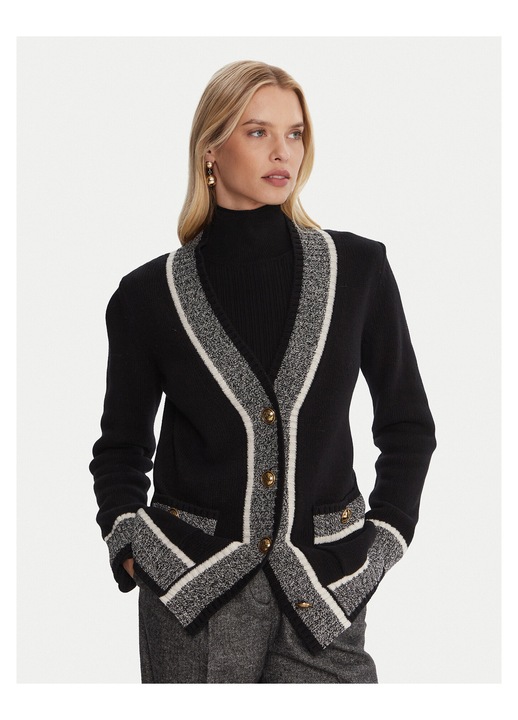 Cardigan dama Luisa Spagnoli, negru, moale