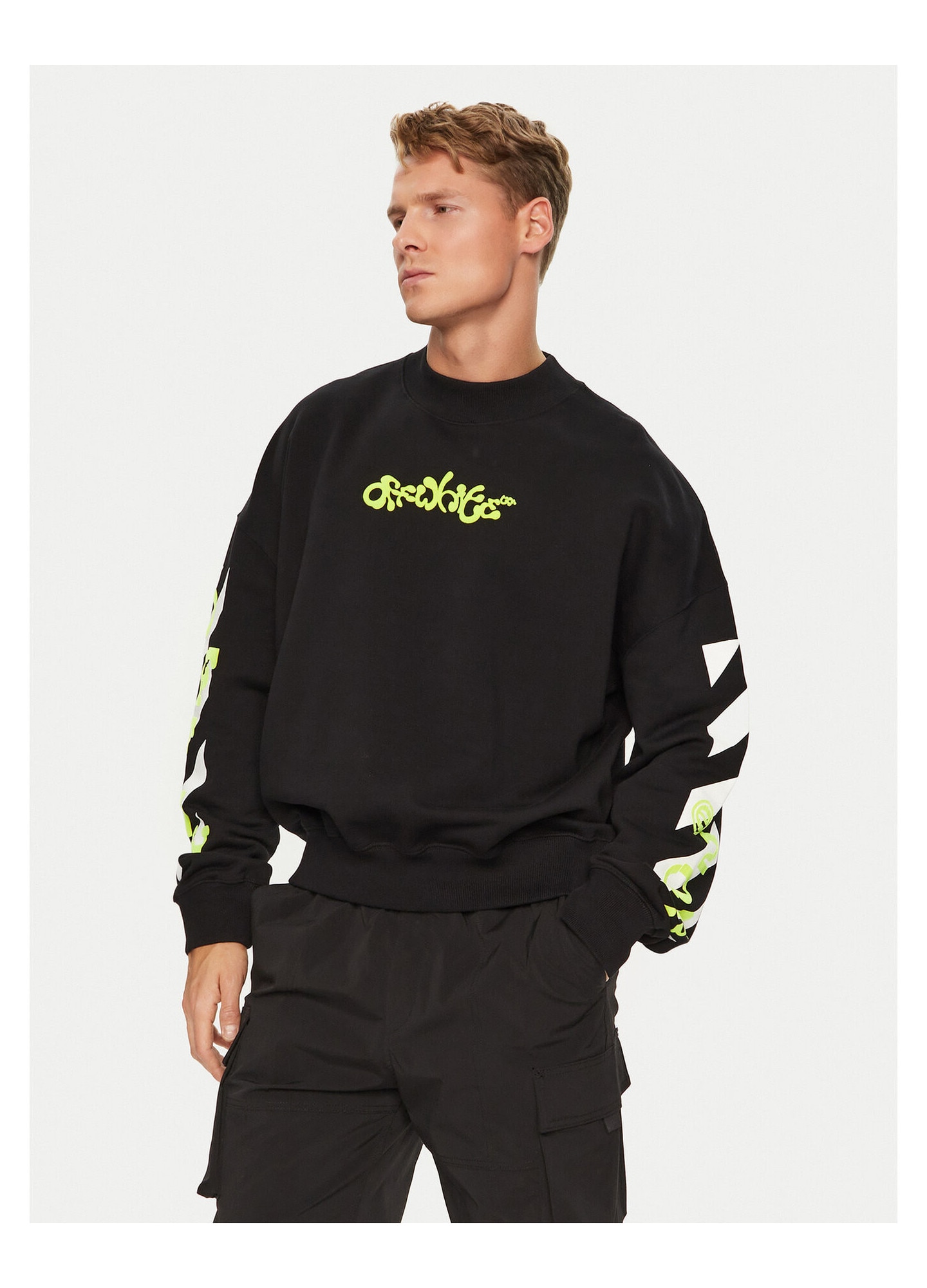 OFF-WHITE, Hanorac cu buzunar kangaroo, Rosu, Albastru pastel