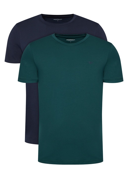 Set tricouri barbati Emporio Armani Underwear, bleumarin si verde, bumbac