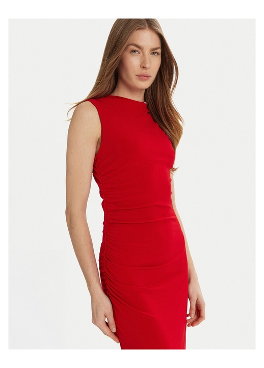 Rochie de zi Marella, rosie, din material usor, L INTL