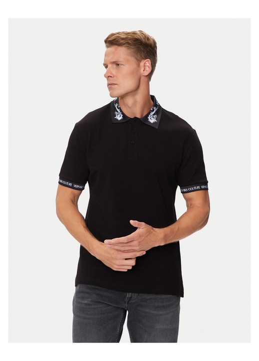 Tricou barbati Versace Jeans Couture, negru, bumbac