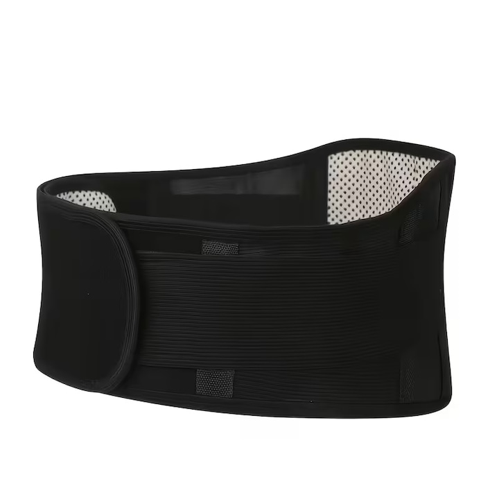 Centura lombara, ajustabila, unisex, cu turmalina si magneti, masura XL, 113cm, culoare negru