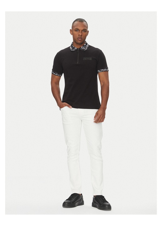Tricou barbati Versace Jeans Couture, negru, polo, bumbac