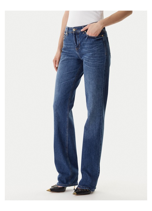 Blugi pentru femei, cu talie medie, Versace Jeans Couture, bleumarin